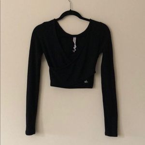 Fuzzy Black Alo Yoga Crop
